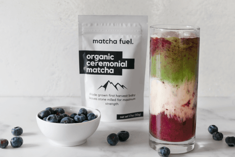 Iced Blueberry Matcha Latte